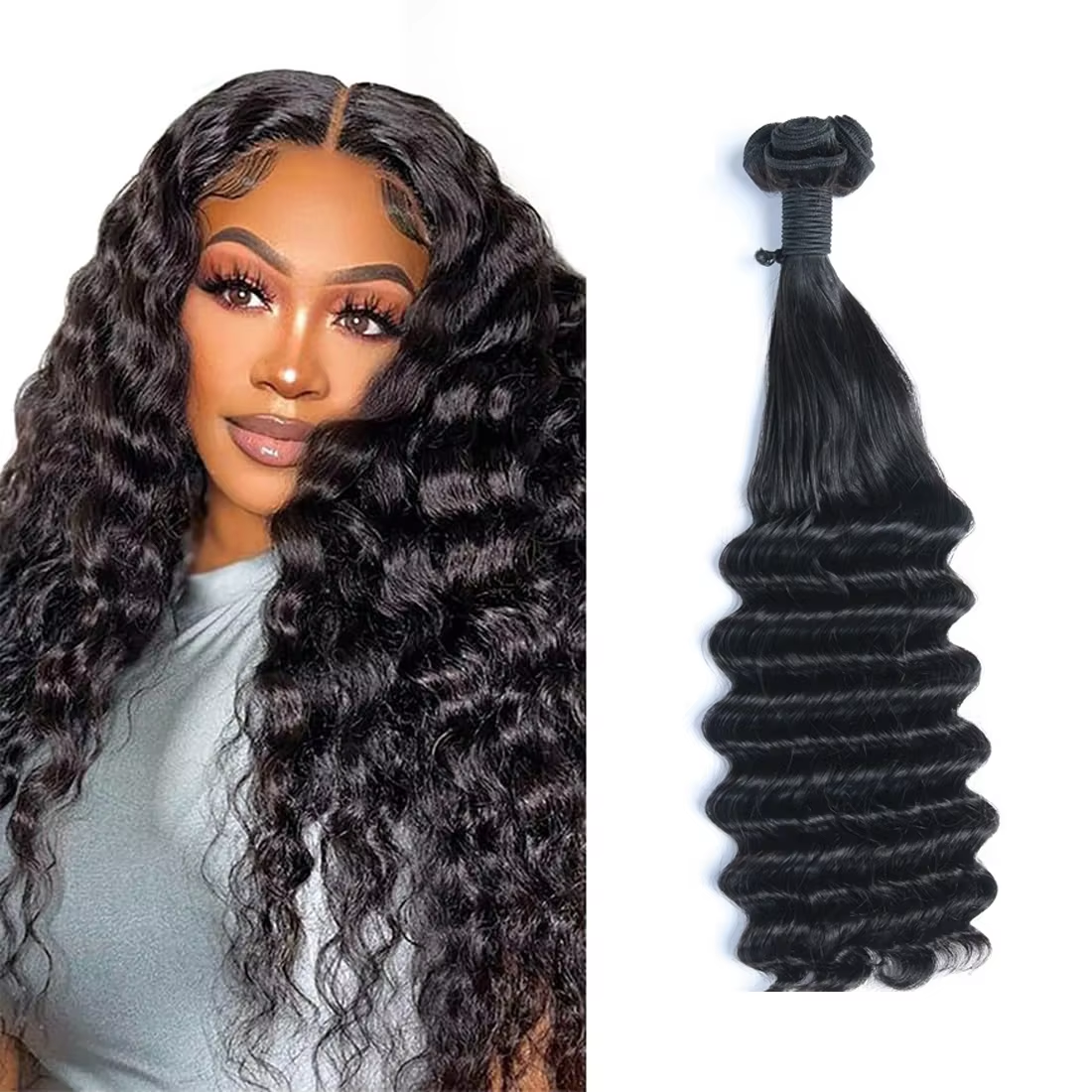 Loose Deep Wave Human Hair Bundles Virgin Remy Hair Natural Black Color Tangle Free No Shedding for Black Women BOSQUE Beauty