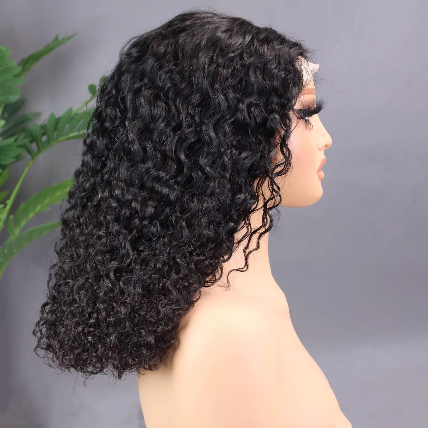200% Density Short Curly Wig Human Hair 13x4 HD Lace Closure Pixie Style Natural Black BOSQUE Beauty