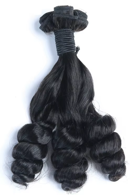 BOSQUE Beauty Human Hair Double Drawn Funmi Virgin Remy Hair Can Be Dyed Permed Natural Color for Women