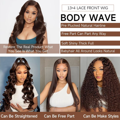 Loose Wave Human Hair Lace Front Wig 13x4 Full Machine Made Human Hair Wigs for Women BOSQUE Beauty