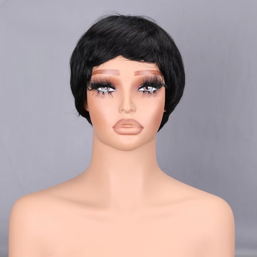 200% Density Human Hair Wigs for Women Black Short Bob Wig with Fringe/Bangs Pre Plucked Hairline & Bleached Knots BOSQUE Beauty