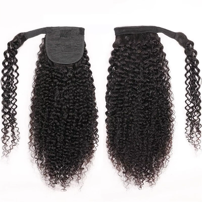 BOSQUE Beauty Thermal Styling Bleachable 100% Human Hair Ponytail, Curly Virgin Hair Extensions Weft, Designer Quality for Women