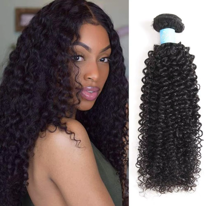 Premium Jerry Curl Human Hair Weft 100% Unprocessed Virgin Hair Natural Black Can Be Dyed & Permed BOSQUE Beauty