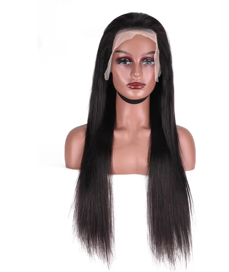 Lace Front Wig Human Hair 100% Natural Black Straight 200% Density 13x4 HD Transparent Lace Full Machine Made BOSQUE Beauty