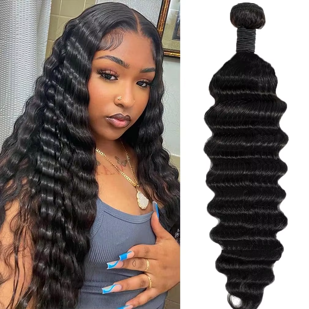 Premium Deep Loose Wave Human Hair Weft - 100% Unprocessed Virgin Hair Natural Black Can Be Dyed & Permed BOSQUE Beauty