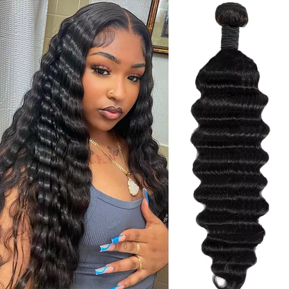Premium Deep Loose Wave Human Hair Weft - 100% Unprocessed Virgin Hair Natural Black Can Be Dyed & Permed BOSQUE Beauty