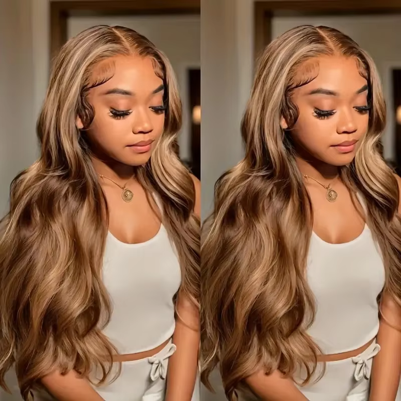 Lace Front Wig Human Hair 200% Density Natural Looking Fluffy Big Wave Long Hair With Invisible Hairline for Women BOSQUE Beauty