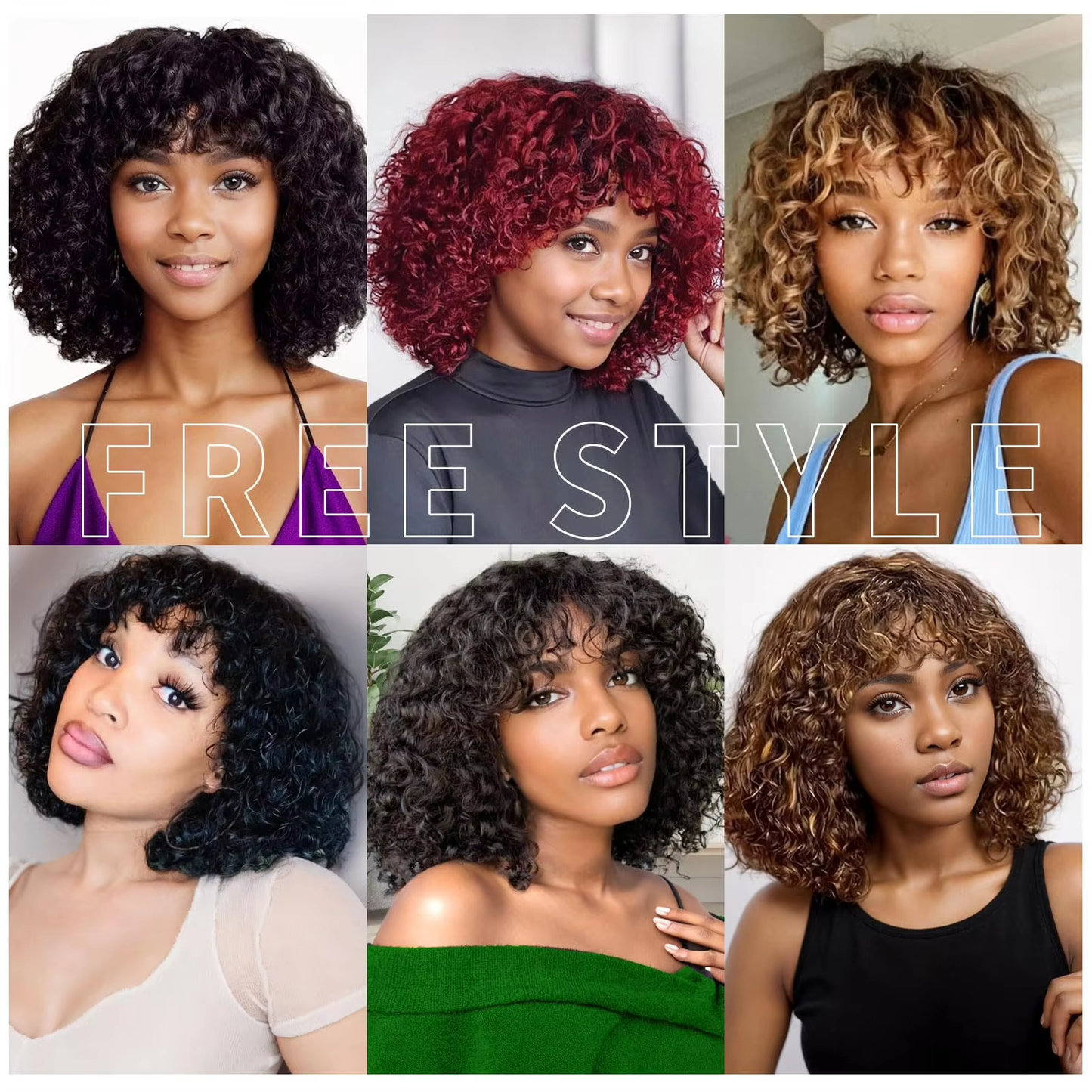 Curly Bob Wig Human Hair With Bangs 200% Density Short Curly Human Hair Wigs for Women Natural Black BOSQUE Beauty