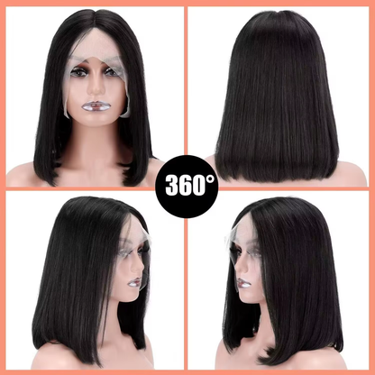 Human Hair Bob Wig 13x4 Lace Front 200% Density Straight Hair Natural Looking Daily Use BOSQUE Beauty