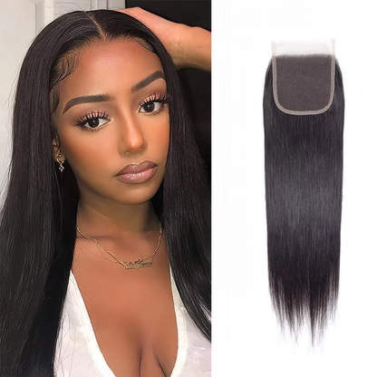 4*4 HD Lace Closure Invisible Tiny Single Knot Pre-Plucked Baby Hair Virgin Straight Hair BOSQUE Beauty