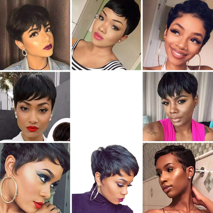 200% Density Human Hair Wigs for Women Black Short Bob Wig with Fringe/Bangs Pre Plucked Hairline & Bleached Knots BOSQUE Beauty