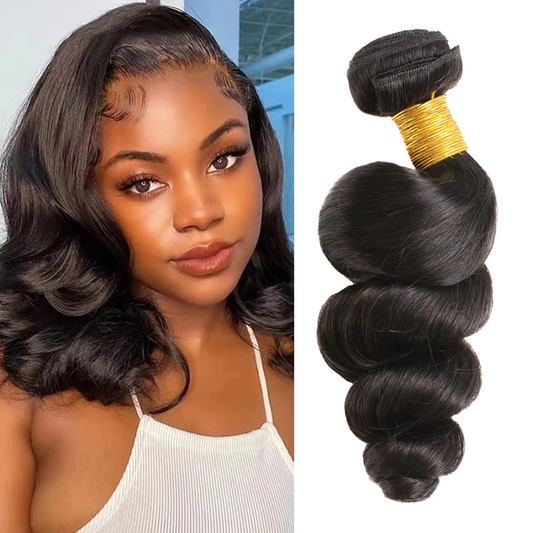 Loose Wave Human Hair Weft - 100% Virgin Hair Natural Black Color for Women BOSQUE Beauty