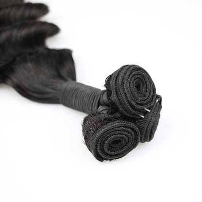 Loose Deep Wave Human Hair Bundles Virgin Remy Hair Natural Black Color Tangle Free No Shedding for Black Women BOSQUE Beauty