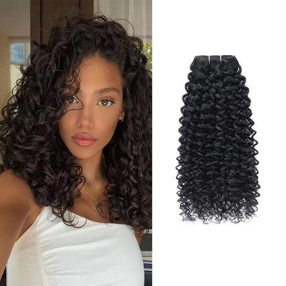 Heat Safe Pixie Curl Human Hair Wig Can Be Dyed & Styled 13x4 Natural Black Lace Front BOSQUE Beauty