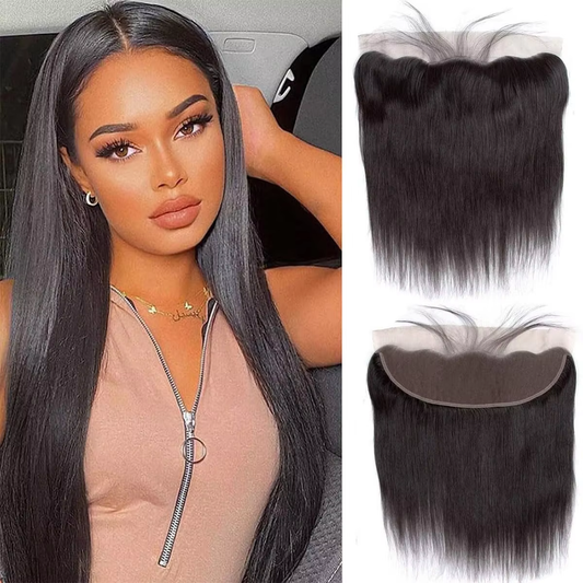 13x4 HD Lace Closure Invisible Hairline Pre Plucked Virgin Human Hair Straight Natural Black Free Part BOSQUE Beauty