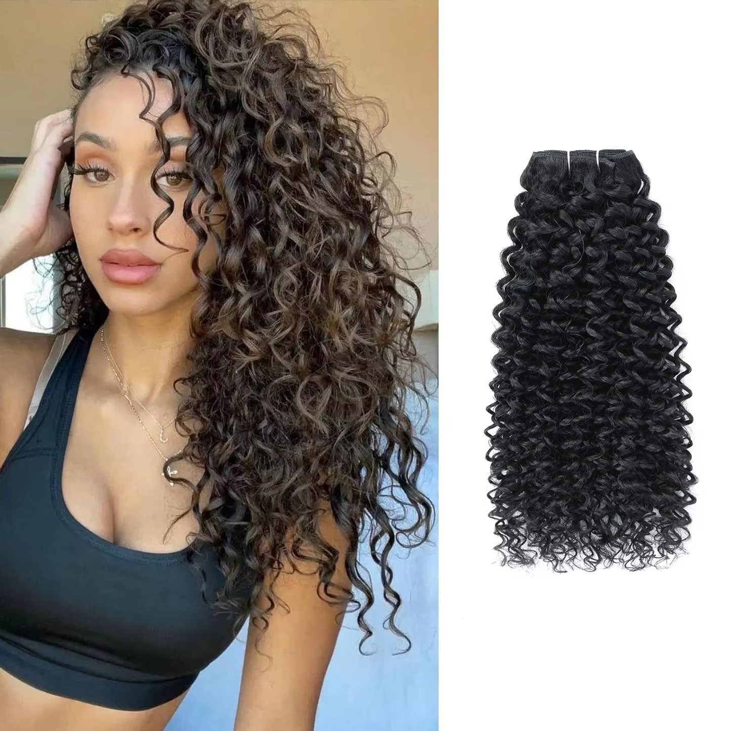Heat Safe Pixie Curl Human Hair Wig Can Be Dyed & Styled 13x4 Natural Black Lace Front BOSQUE Beauty