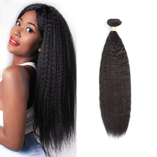 Kinky Straight Human Hair Bundles Virgin Unprocessed Raw Hair Weave Black Yaki Texture Hair Extensions for Women BOSQUE Beauty